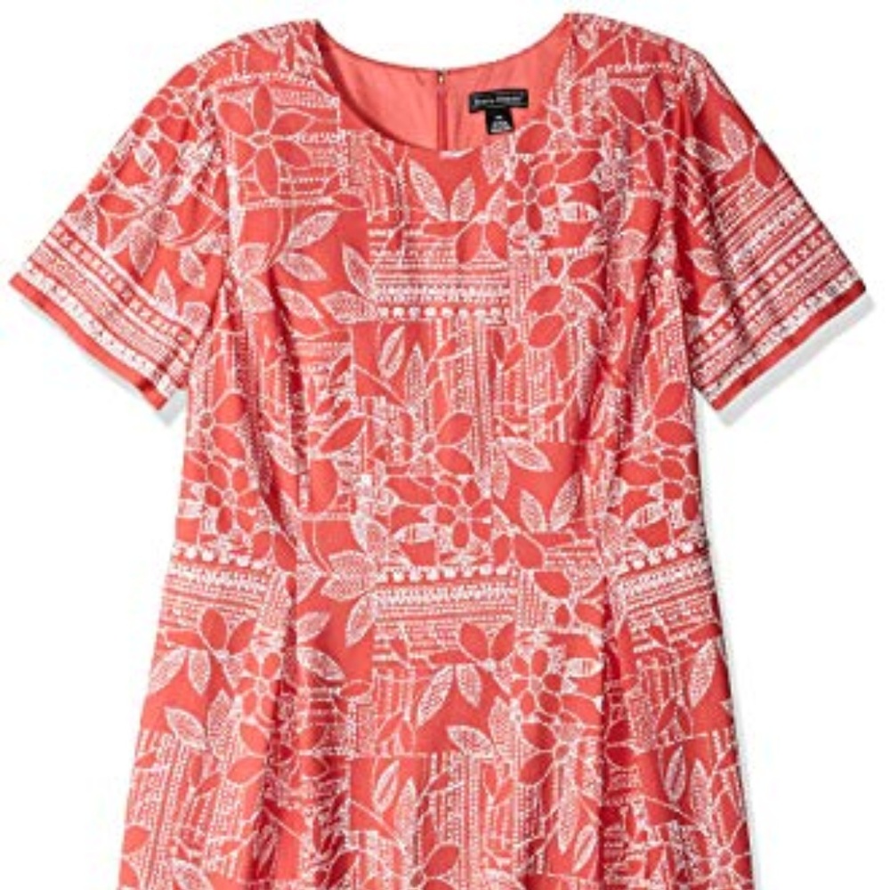 Jessica Howard Plus Size Coral Dress